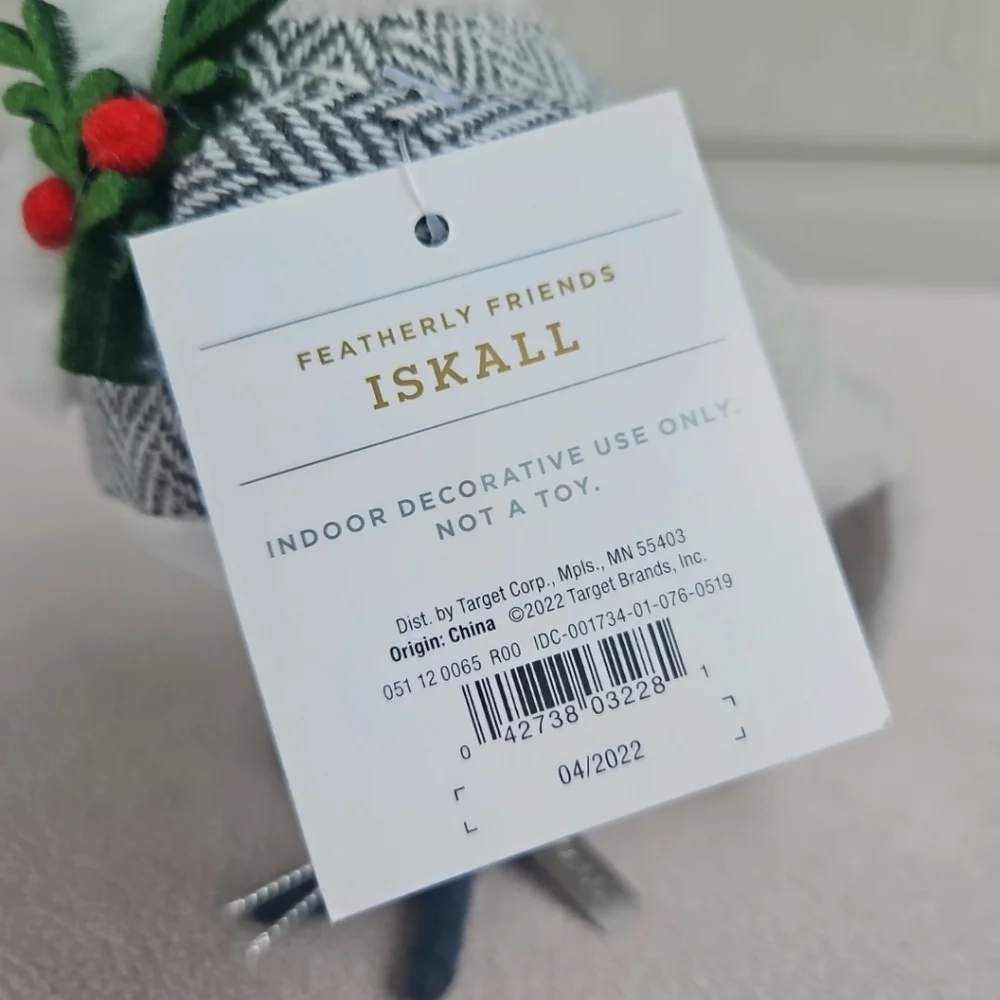 Target Wondershop Bird Christmas 2022 Featherly Friends Iskall Holly Black Hat